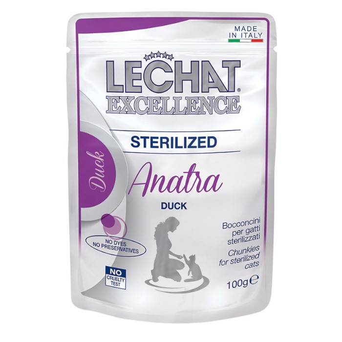 LeChat Excellence Sterilized Duck patka hrana za sterilisane mačke 100g