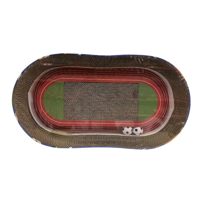 MP football kartonska grebalica za mačke sa lopticama, ležaljkom 63x33cm i gratis pecaljka igračkom