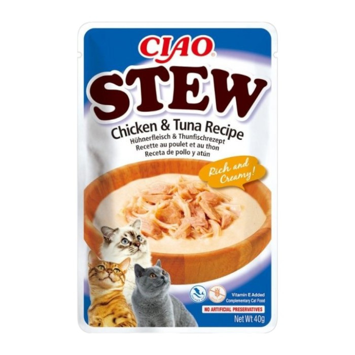 Ciao Stew Chicken & Tuna piletina i tuna gulaš poslastica za mačke 40g