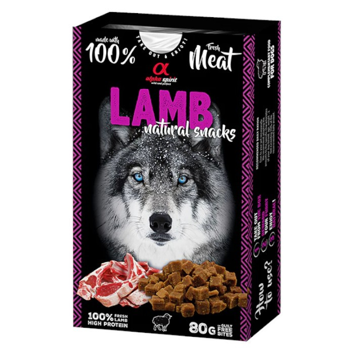 Alpha Spirit Natural Snacks Lamb poslastica sa janjetinom za pse 80g