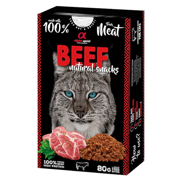 Alpha Spirit Natural Snacks Beef poslastica sa govedinom za mačke 80g