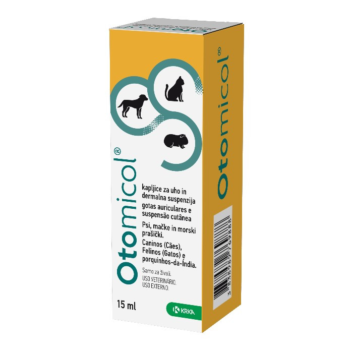 Otomicol kapi za uho i suspenzija za kožu, za pse, mačke i zamorčiće 15ml
