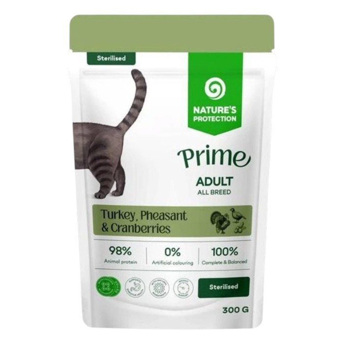 Nature's Protection Prime Adult Sterilised - puretina i fazan u umaku hrana za mačke 300g