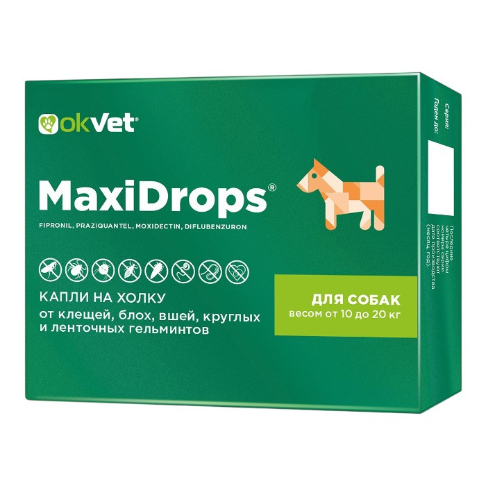 okVet MaxiDrops® kapi zaštita od nametnika za pse 10-20kg težine