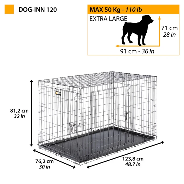 Ferplast Dogg-Inn 120 sklopivi žičani kavez za pse 123,8x76,2x81,2cm XXL