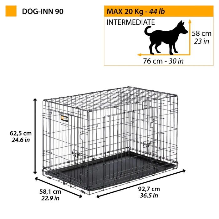 Ferplast Dogg-Inn 90 sklopivi žičani kavez za pse 92,7x58,1x62,5cm L