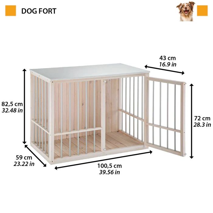 Ferplast Dog Fort drveni boks za pse u zatvorenom prostoru 100,5x59x82,5cm