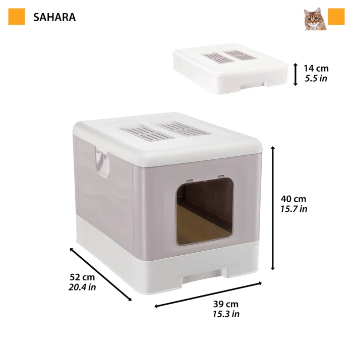 Ferplast Sahara zatvoreni toalet za mačke 52x39x40cm lila