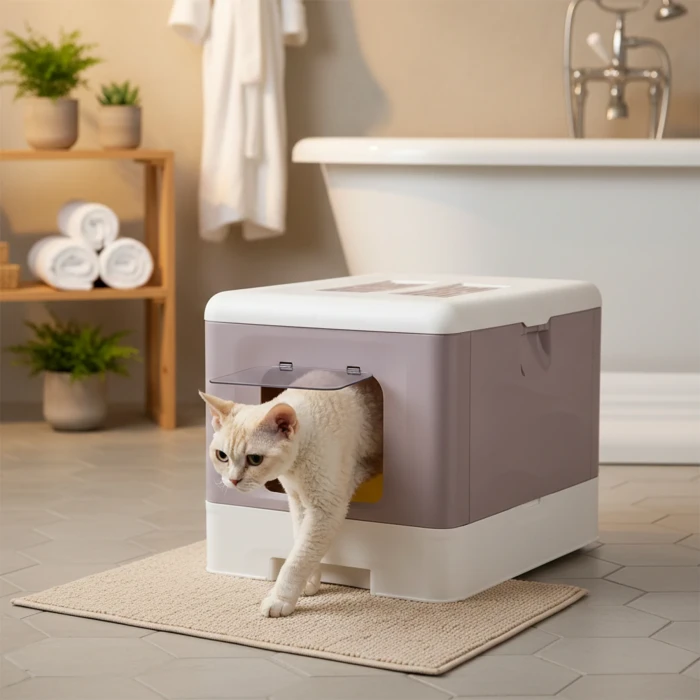 Ferplast Sahara zatvoreni toalet za mačke 52x39x40cm lila