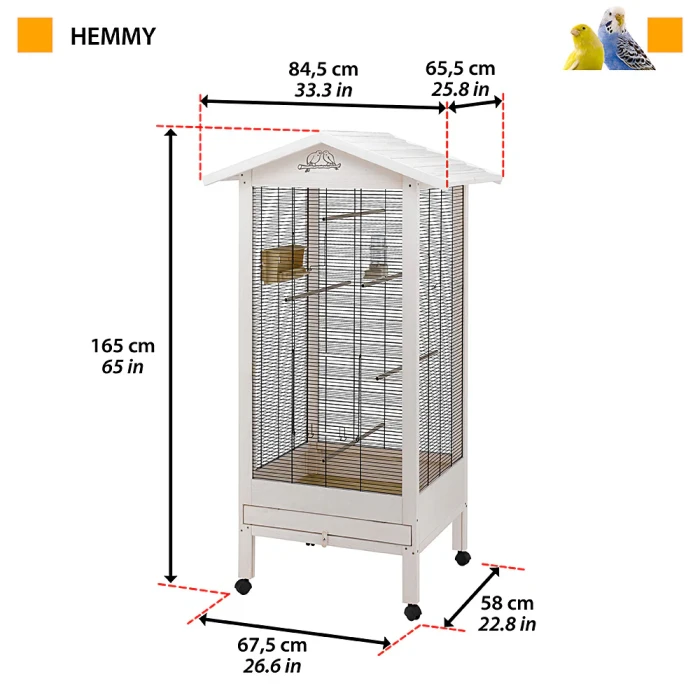 Ferplast Hemmy Wooden kavez za ptice 84,5x65,5x165cm