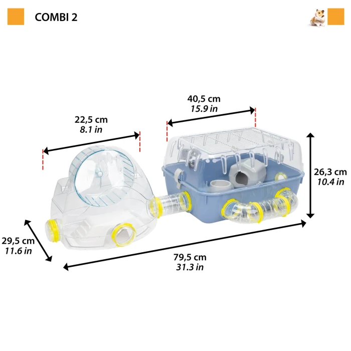 Ferplast Combi 2 kavez za hrčka 79,5x29,5x26,3cm