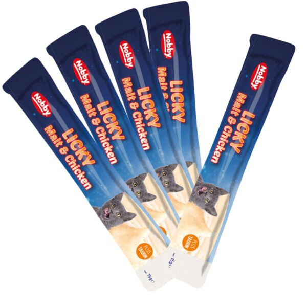 Nobby Licky Malt & Chicken slad i piletina poslastica za mačke 25x15g