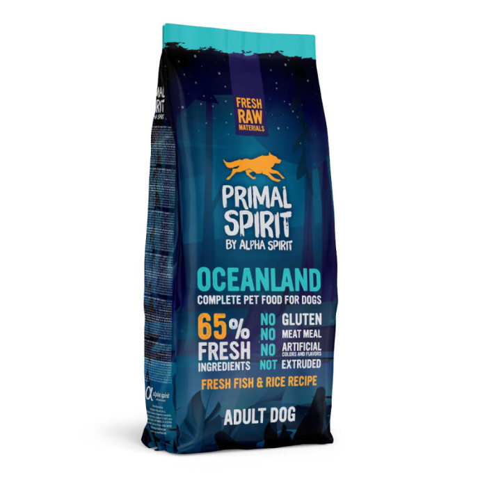 Primal Spirit Oceanland Adult Dog 65% svježe meso suha hrana za pse 12kg