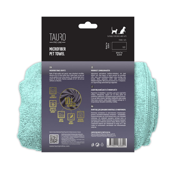 Tauro Pro Line Microfiber peškir za pse i mačke 60x90cm mint