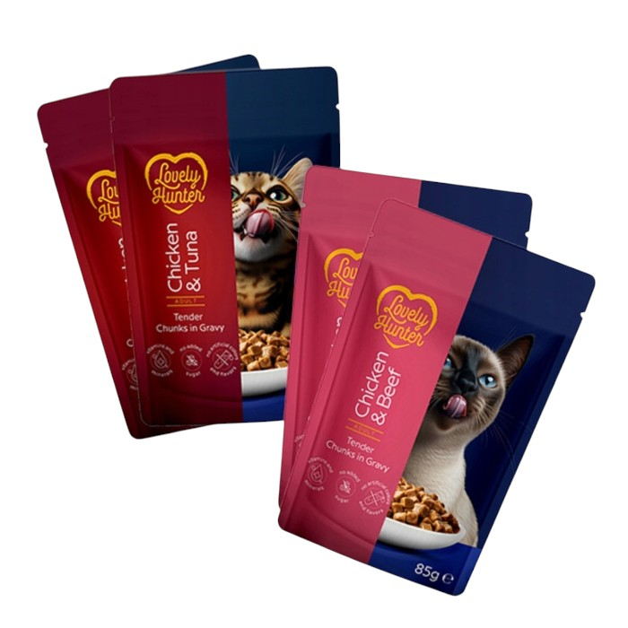 Lovely Hunter Chicken, Beef & Tuna - piletina, govedina i tuna hrana u umaku za mačke 4x85g