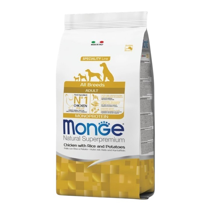 Monge Natural Superpremium All breeds Adult Monoprotein piletina i riža suha hrana za pse 12kg