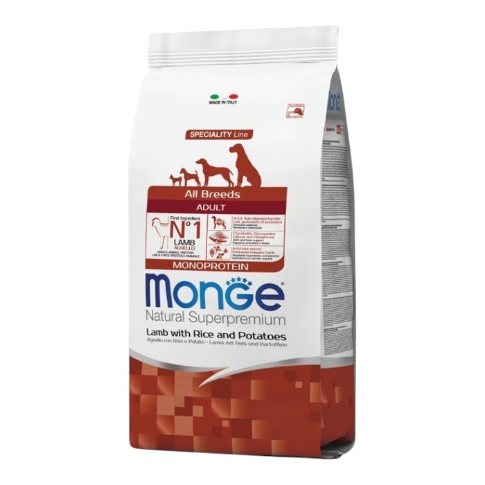 Monge Natural Superpremium All breeds Adult Monoprotein janjetina i riža suha hrana za pse 12kg