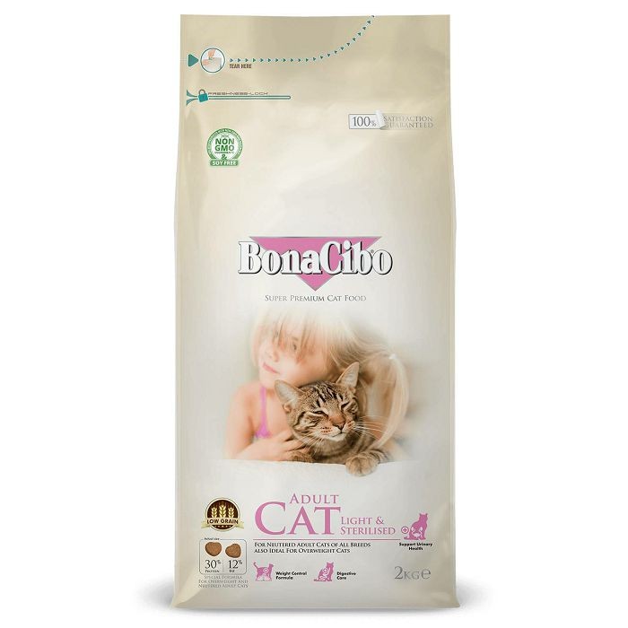 BonaCibo Adult Cat Light & Sterilised piletina hrana za sterilisane mačke 2 kg