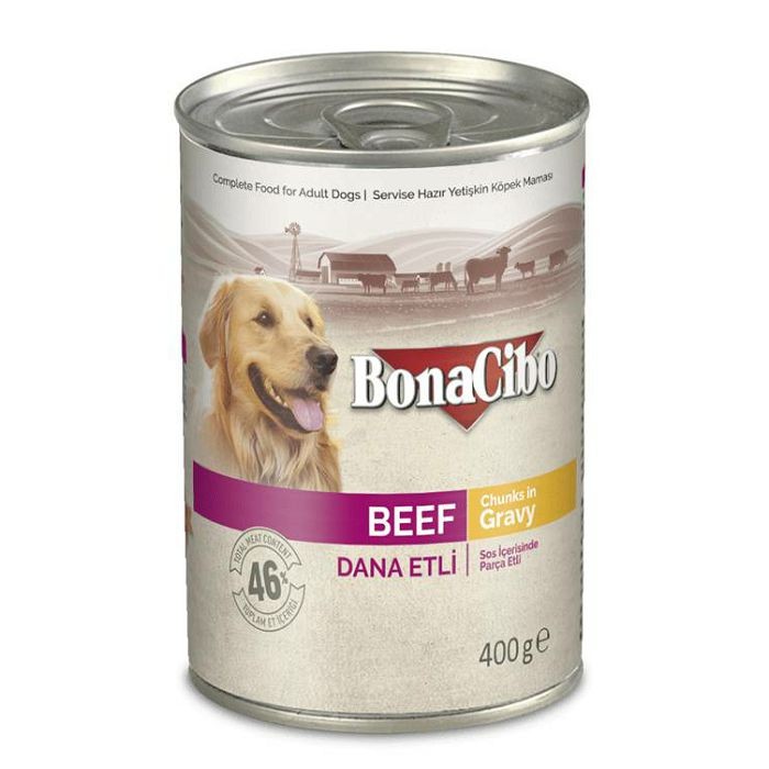 BonaCibo Chunks in Gravy Beef govedina hrana za pse 400 g