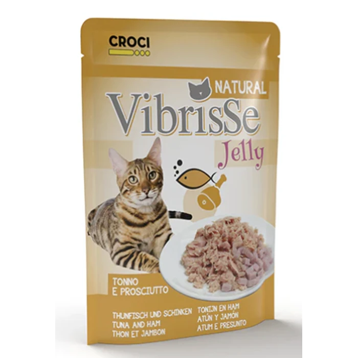 Croci Vibrisse Pouch Jelly tuna i šunka hrana za mačke 70 g