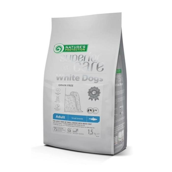 Nature's Protection Adult Small Breed White Dogs Herring / haringa hrana za male bijele pse 1,5 kg