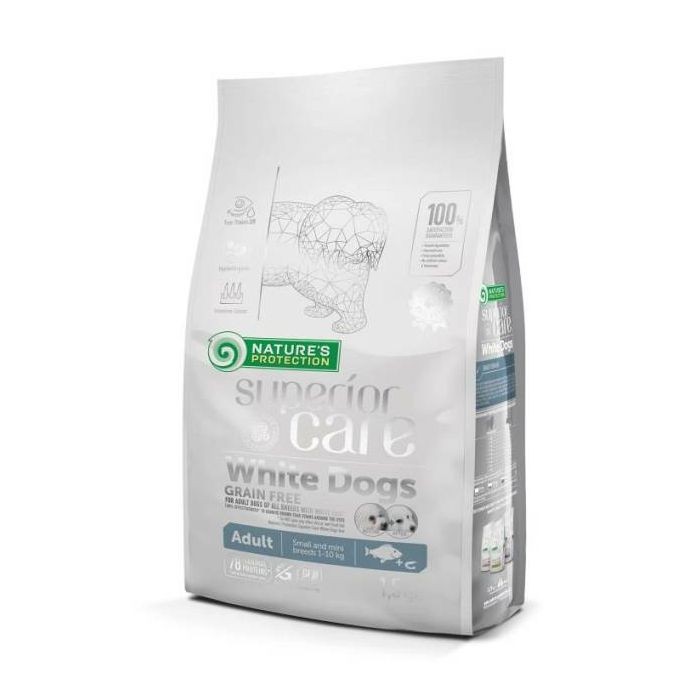 Nature's Protection Adult Small & Mini White Dogs Fish / riba hrana za male bijele pse 1,5 kg
