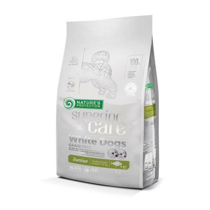 Nature's Protection Junior Small & Mini White Dogs Fish / riba hrana za male bijele pse 1,5 kg