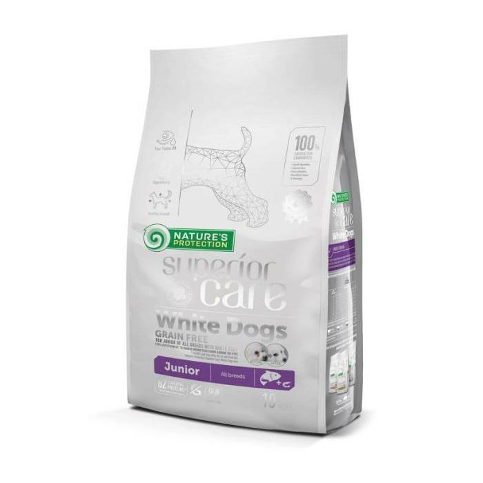 Nature's Protection White Dogs Junior All Breeds Salmon / losos hrana za bijele štence 1,5 kg
