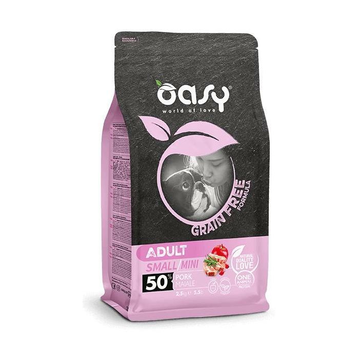 OASY Grain Free Adult Small / Mini Pork - svinjetina suha hrana bez žitarica za pse 800g