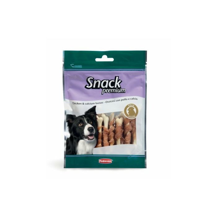 Padovan Snack premium Chicken & Calcium Bones pileće kalcijum kosti poslastica za pse 100g