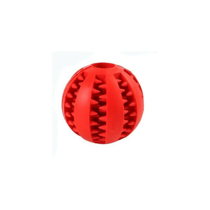 Pawise Dura-Rubber lopta igračka za psa 7,5cm crvena