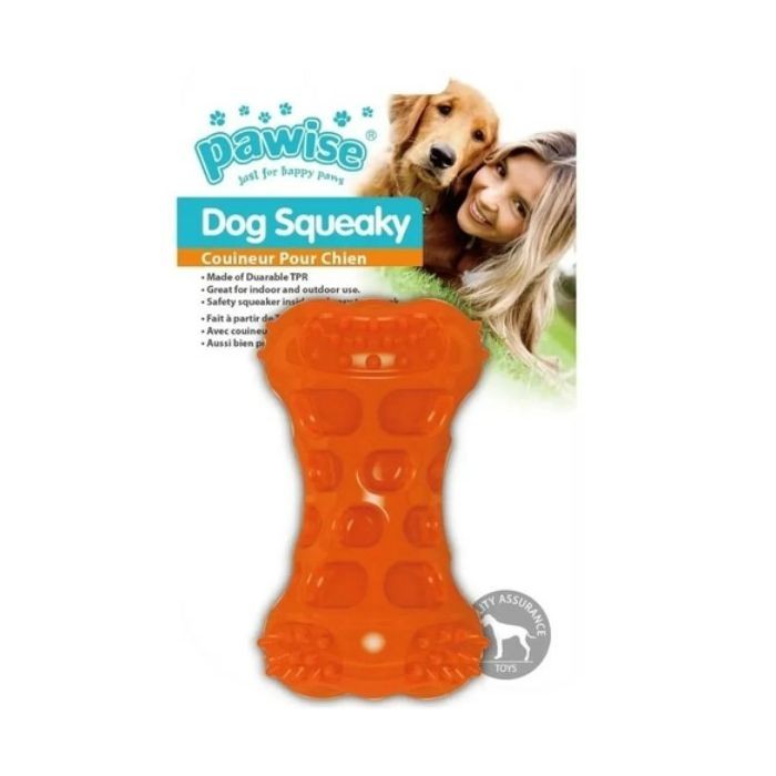 Pawise igračka kost za psa 9,5cm orange