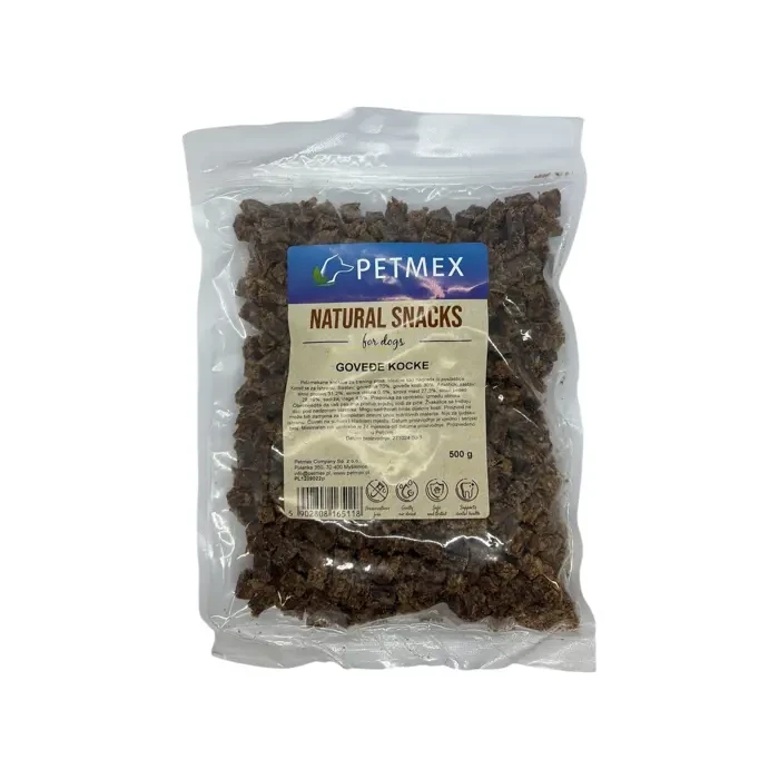 Petmex Natural Snacks goveđe kockice poslastica za pse 500g