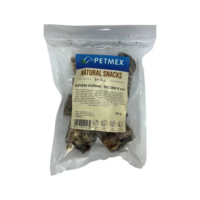 Petmex Natural Snacks goveđi dušnik - rezani poslastica za pse 5cm 200g