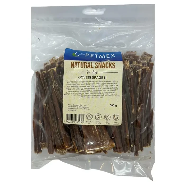 Petmex Natural Snacks goveđi špageti poslastica za pse 500g