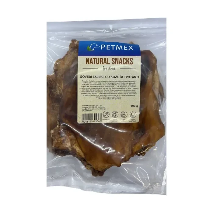 Petmex Natural Snacks goveđi zalisci od kože četvrtasti poslastica za pse 500g