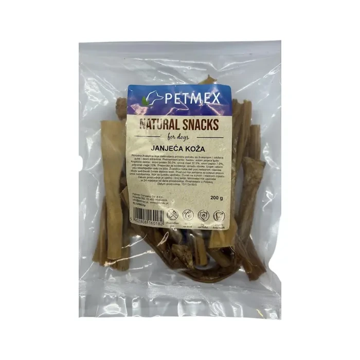 Petmex Natural Snacks janjeća koža poslastica za pse 200g