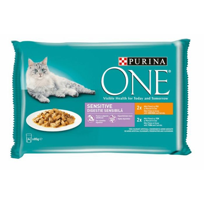 Purina One Sensitive hrana za mačke 4 x 85 g