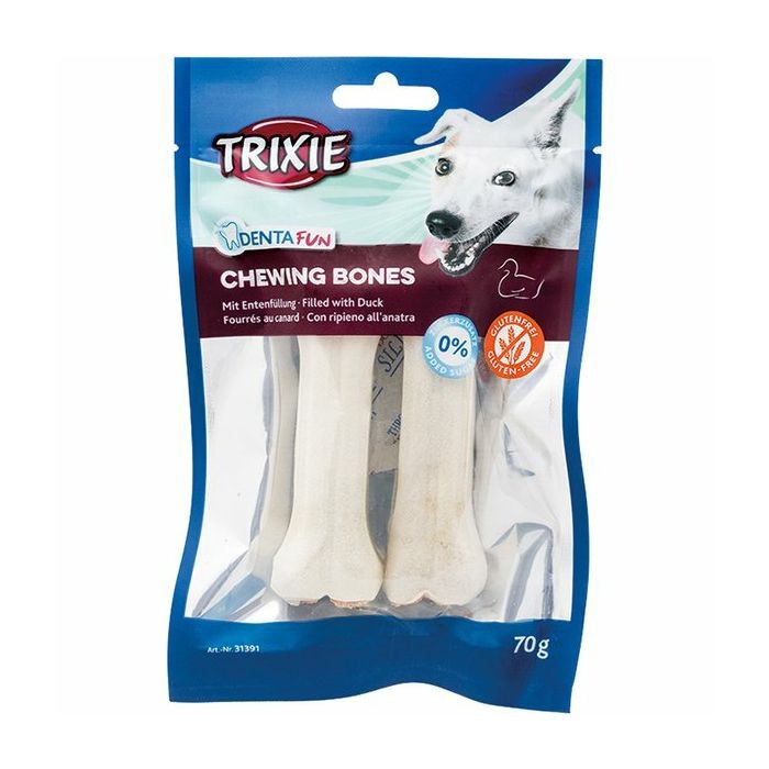 Trixie Denta Fun Chewing Bones kost punjena patkom poslastica za pse 10cm 2kom