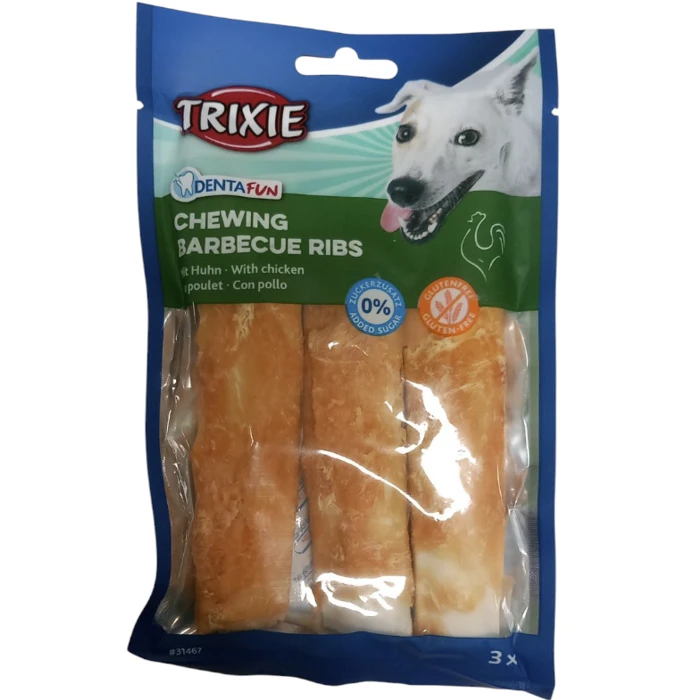 Trixie DentaFun Barbecue Ribs pileća rebra poslastica za pse 12cm 90g