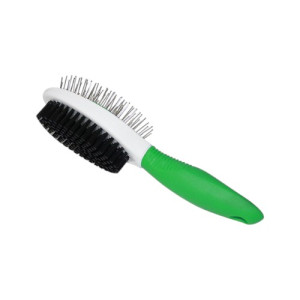 Pawise Dog Combo Brush dvostrana četka za pse zelena