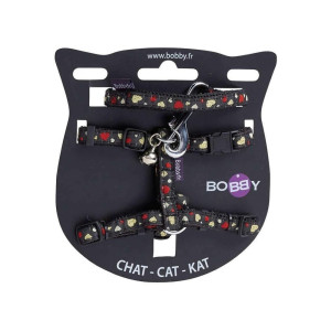 Croci prsnik sa povodcem za mačke XS crni