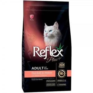 Reflex Plus Adult Hairball & Indoor Salmon - losos suha hrana za mačke 1,5kg