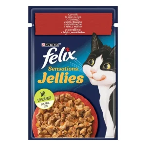 FELIX® SENSATIONS sa govedinom i rajčicama u želeu hrana za mačke 85g