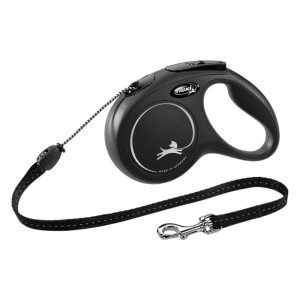 Flexi povodac za psa Classic M 5m cord - crni