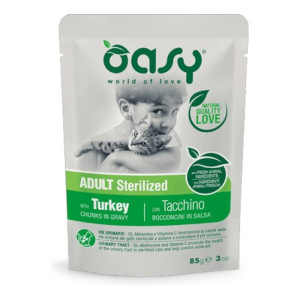 OASY Chunks Adult Sterilized Turkey - puretina u umaku hrana za sterilisane mačke 85g