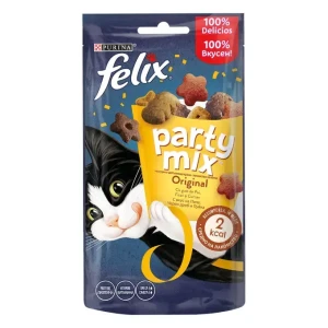 FELIX® PARTY MIX Original - piletina, jetra i puretina poslastice za mačke 60g
