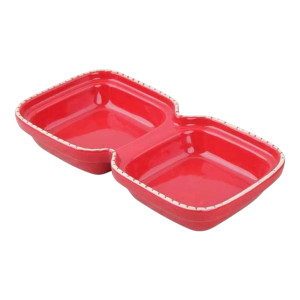 Pawise dupla keramička posuda za hranu i vodu za male pse i mačke 2x250ml / crvena