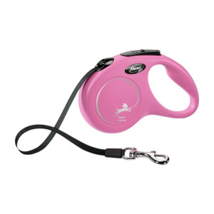 Flexi Classic povodac za pse 5m / S tape - pink