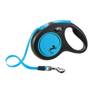 Flexi Neon povodac za pse 5m / S tape - plavi